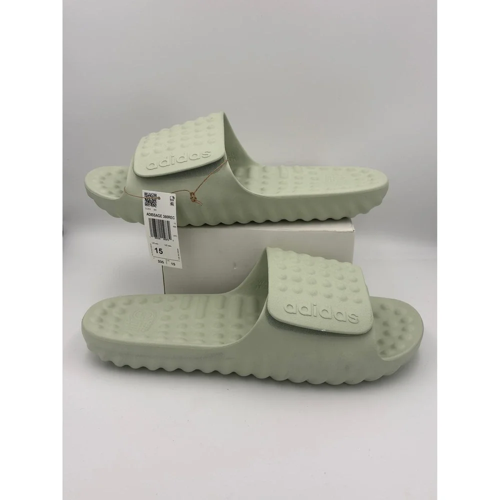 Adidas Adissage 360REC Mens Slides Light Green Recovery Sandals HP6001 Size 15